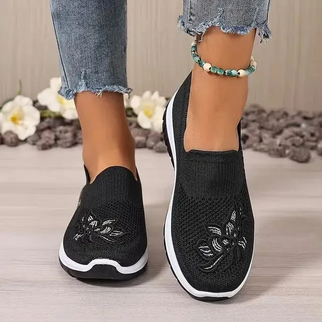 🔥Last Day Promotion 60% OFF🔥 Women's Breathable Embroidered Sneakers, Comfortable & Fashionable
