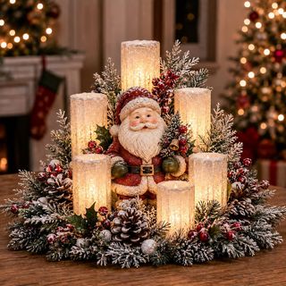 Santa Christmas Lighted Centerpiece